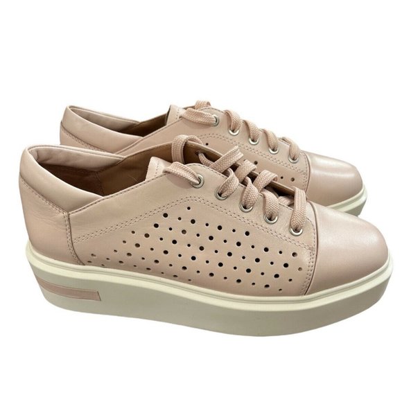 NEW Linea Paolo Kendra Platform Lace Up Casual Sneaker Pale Pink Suede - Picture 5 of 9